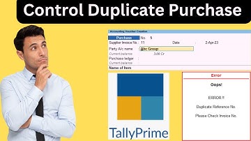 Control Duplicate Purchase in Tally Prime