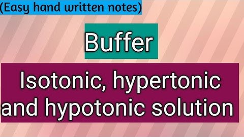 Buffer and isotonic solution