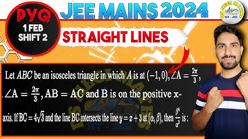 Let ABC be an isosceles triangle in which A is at (-1,0) and B is on the positive  x- axis.