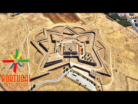 Elvas aqueduct, Santa Luzia fort &amp; Elvas city aerial view - 4K Ultra HD