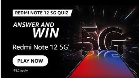 Amazon Redmi note12 5G Quiz Answer Today | Amazon Quiz Today