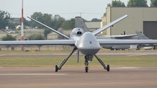 General Atomics MQ-9B Sky Guardian N190TC arrival at RAF Fairford RIAT 2018 AirShow