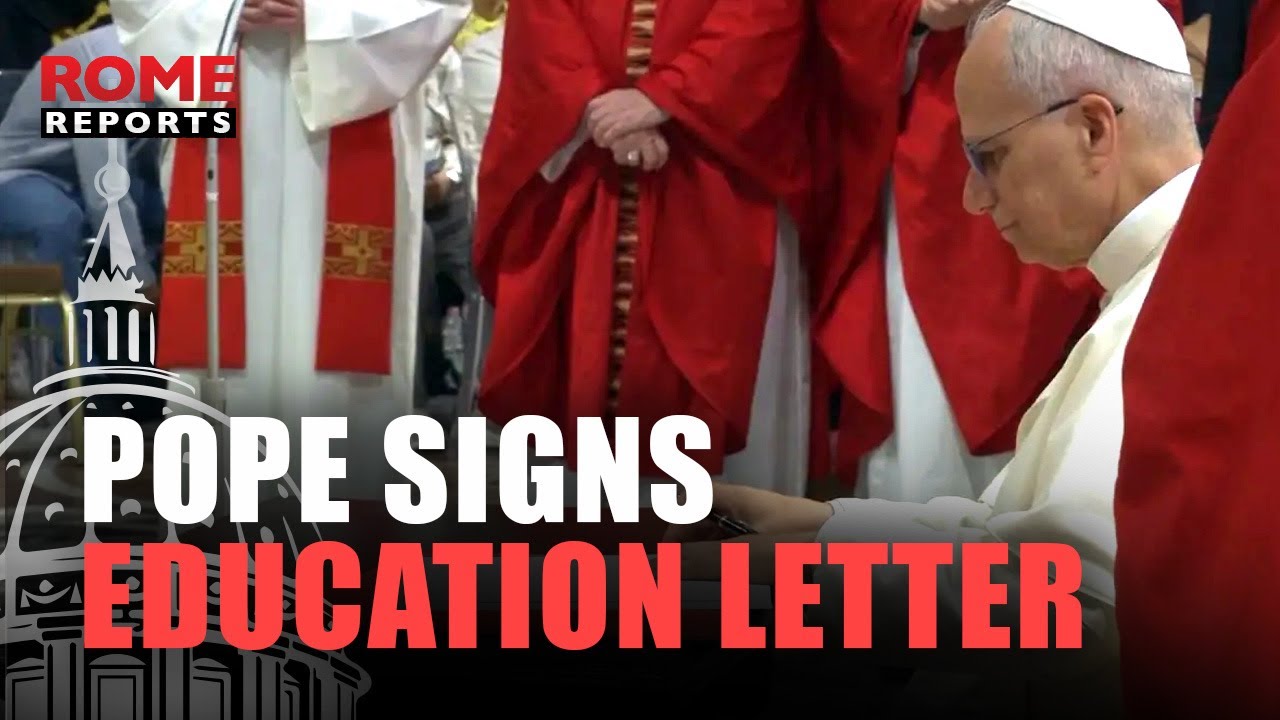The POPE signs a letter on education for the 60th anniversary of this ...