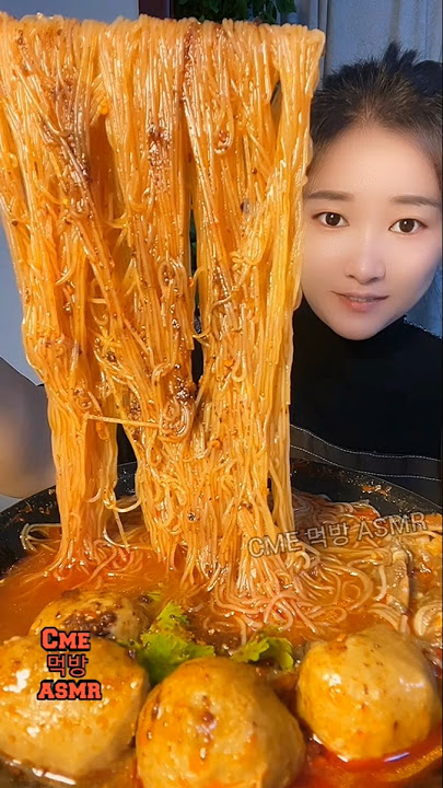 Korean Spicy Cold Noodles Mukbang ASMR  | #shorts #mukbang #eating #yummy #tasty #food