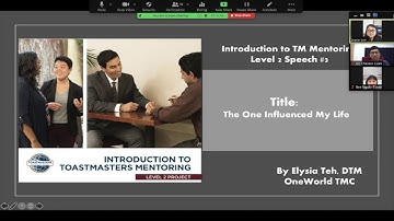Example of Pathways speech: "Introduction to Toastmasters Mentoring", by Elysia Teh, DTM