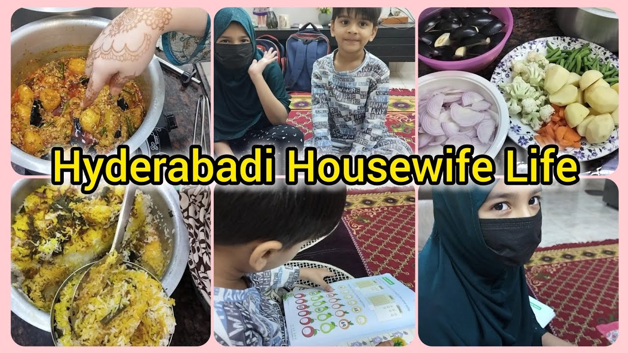 Housewife Routine Vlog 🏠 | Hyderabadi Tarkari Biryani | Bachon Ki Padhai