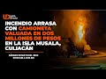 Incendio 🔥👩‍🚒 arrasa con camioneta valuada en dos millones de pesos en la Isla Musala, Culiacán
