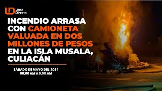 Incendio 🔥👩‍🚒 arrasa con camioneta valuada en dos millones de pesos en la Isla Musala, Culiacán