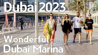 Dubai [4k] Wonderful Dubai Marina Walking Tour