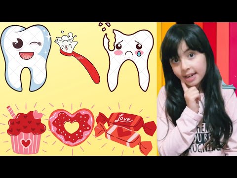 تسوس الاسنان عند الأطفال مع ملاك.الأكل الصحي والغير صحي..healthy food and unhealthy food\" Junk food\"