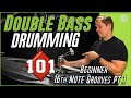 Beginner double bass drumming  16th note grooves pt1 drum lessondrum discipline academy