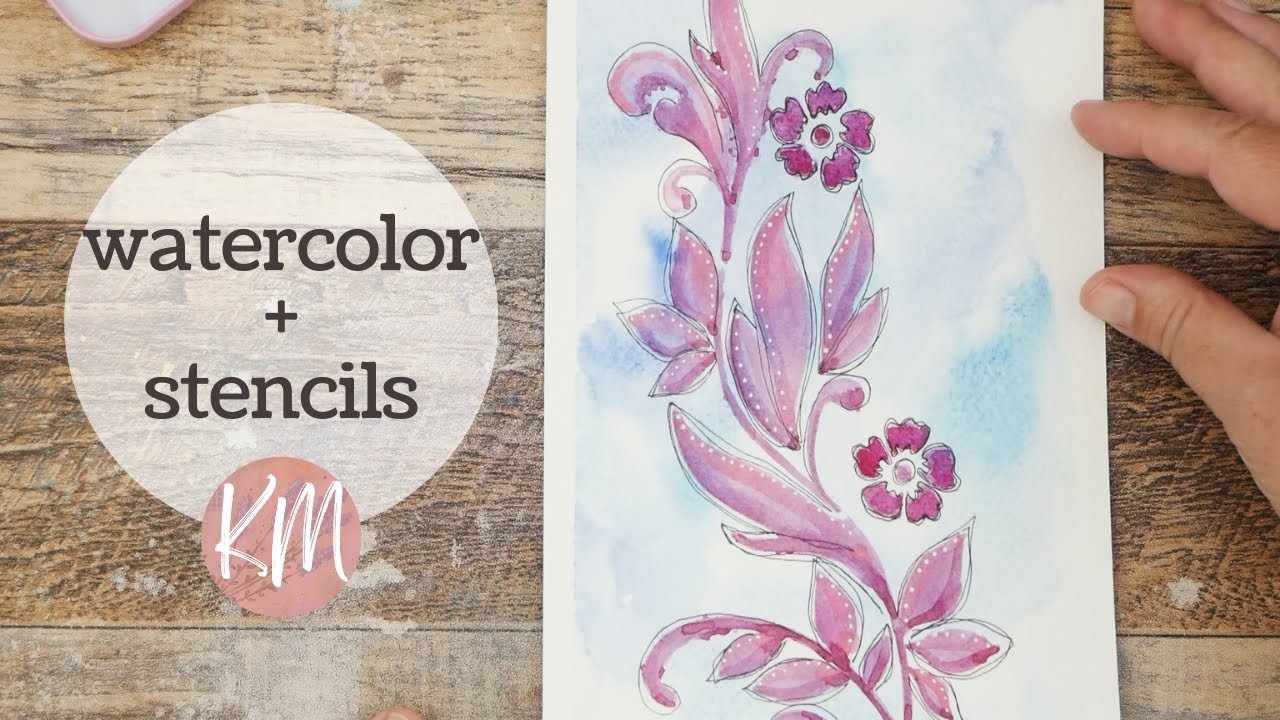 Yes You Can Use Stencils with Watercolor and It's Fun to Do - YouTube