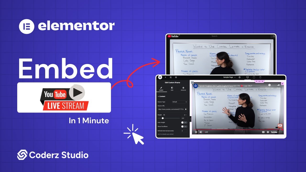 Embed YouTube Live in Elementor – Easy WordPress Tutorial - YouTube
