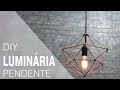 Luminária Fácil e com cara de loja | Luminária pendente feita de palitos. (Estilo Tumbrl )