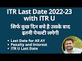 ITR Last Date 2022-23 | Income Tax Return Filing 2022-23 Last Date | ITR Due Date AY 2022-23 Update