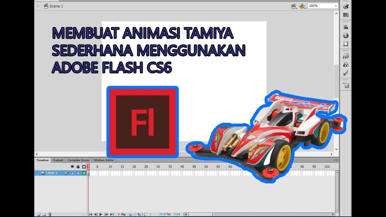  Cara  Membuat  Animasi  Tamiya Sederhana ADOBE  FLASH  CS6  