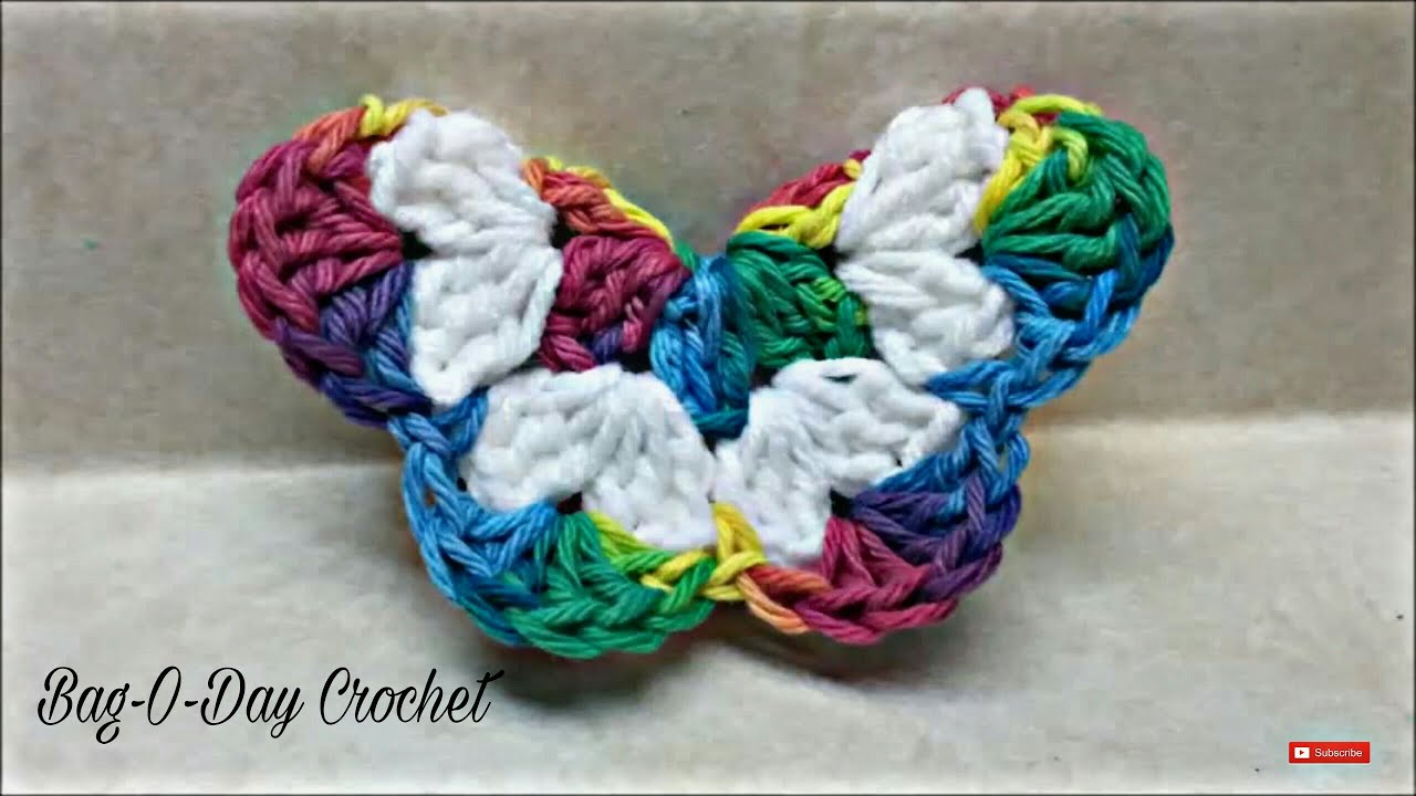 Crochet Easy 3D Butterfly #TUTORIAL Easy crochet tutorial #136 Bagoday
