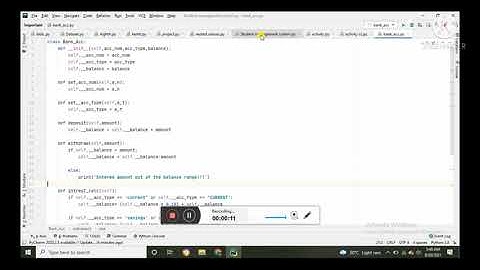 Bank account class in python