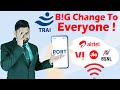 Trai big change in mobile no portability  jio port mobile no  airtel  bsnl  vi  replace simcard