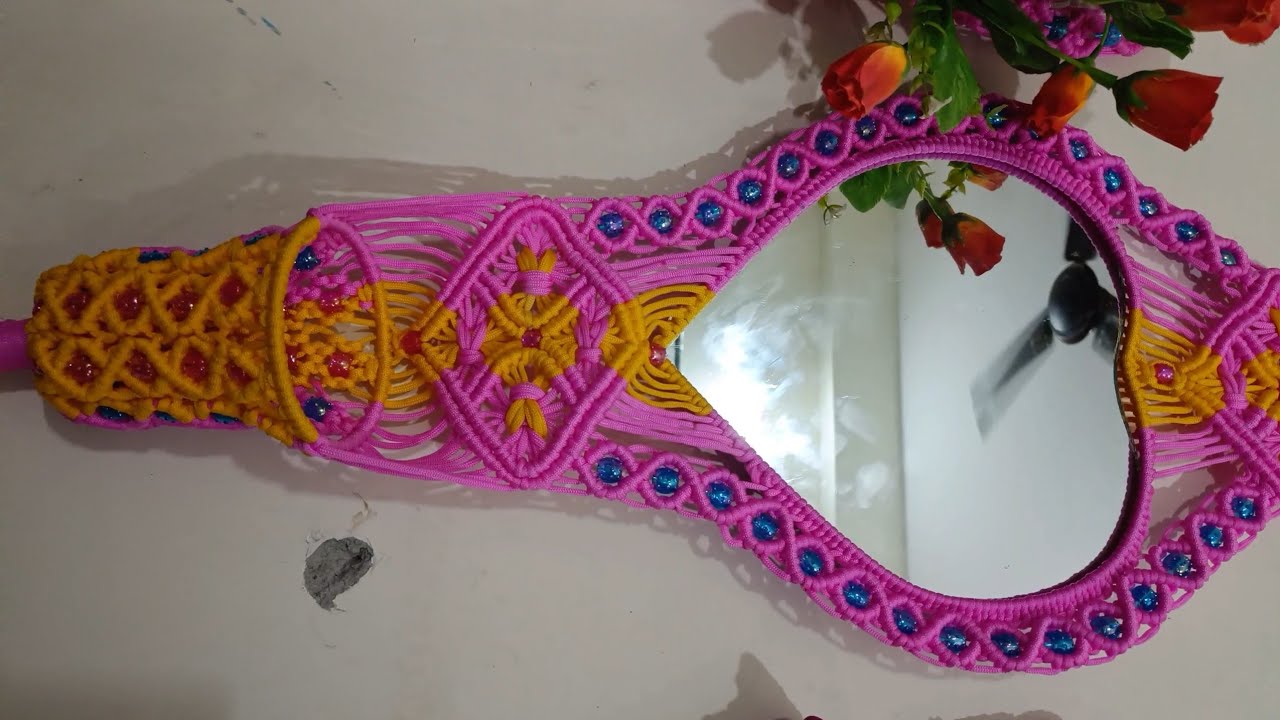 Macrame Heart shape Mirror design Hand craft Mirror New Tutorial for beginners mirror 🪞🪞🪞🪞🪞🪞