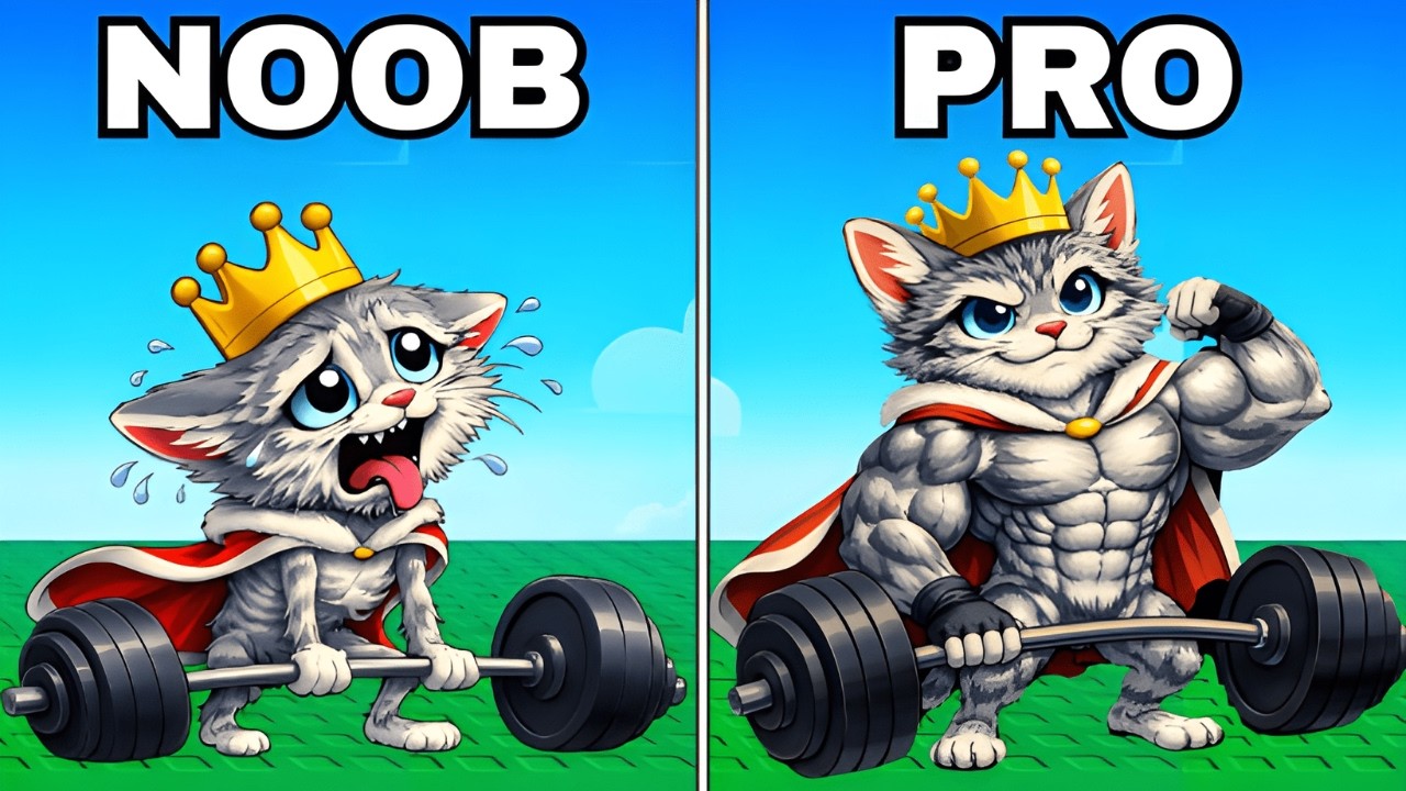 FIECARE PAS mă face MAI PUTERNIC de la NOOB la PRO în ROBLOX GYM