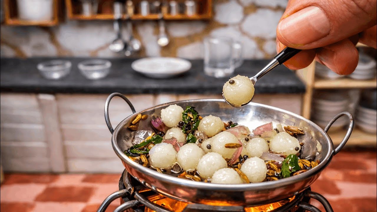 Instant goli idli recipe with miniature kitchen set and ASMR sound | instant breakfast