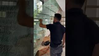 Glass Stair Rails With Cracks #Shorts