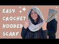 Crochet easy hooded scarf tutorial