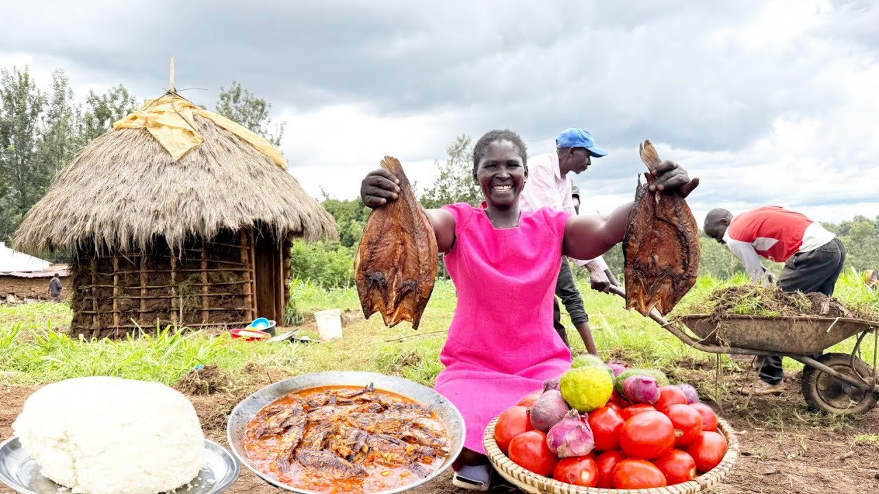 Our Dream House Journey Begins! 🏠 Measuring the Land & Cooking Sun-Dried Fish for the Workers