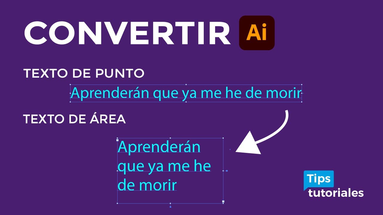 CONVERTIR👉texto de punto a texto de área en Illustrator 🤛 - YouTube