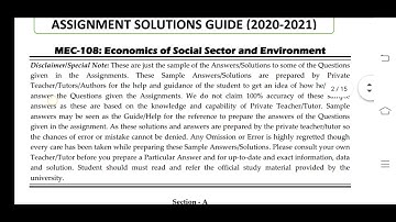 MEC 108 Ignou Solved Assignment 2020-21