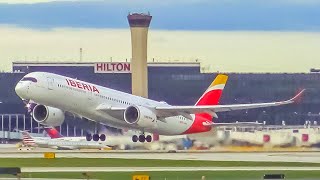 (4K) Beautiful Evening Heavy Departures at Chicago O'Hare Airport