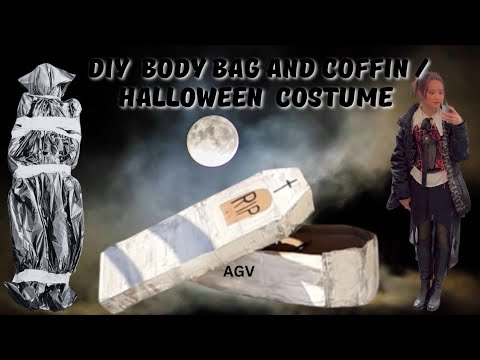 DIY HALLOWEEN BODY in Bag AND COFFIN DECORATION ⚰ FROM RECYCLED MATERIALS #creepy #spooky #howtomake