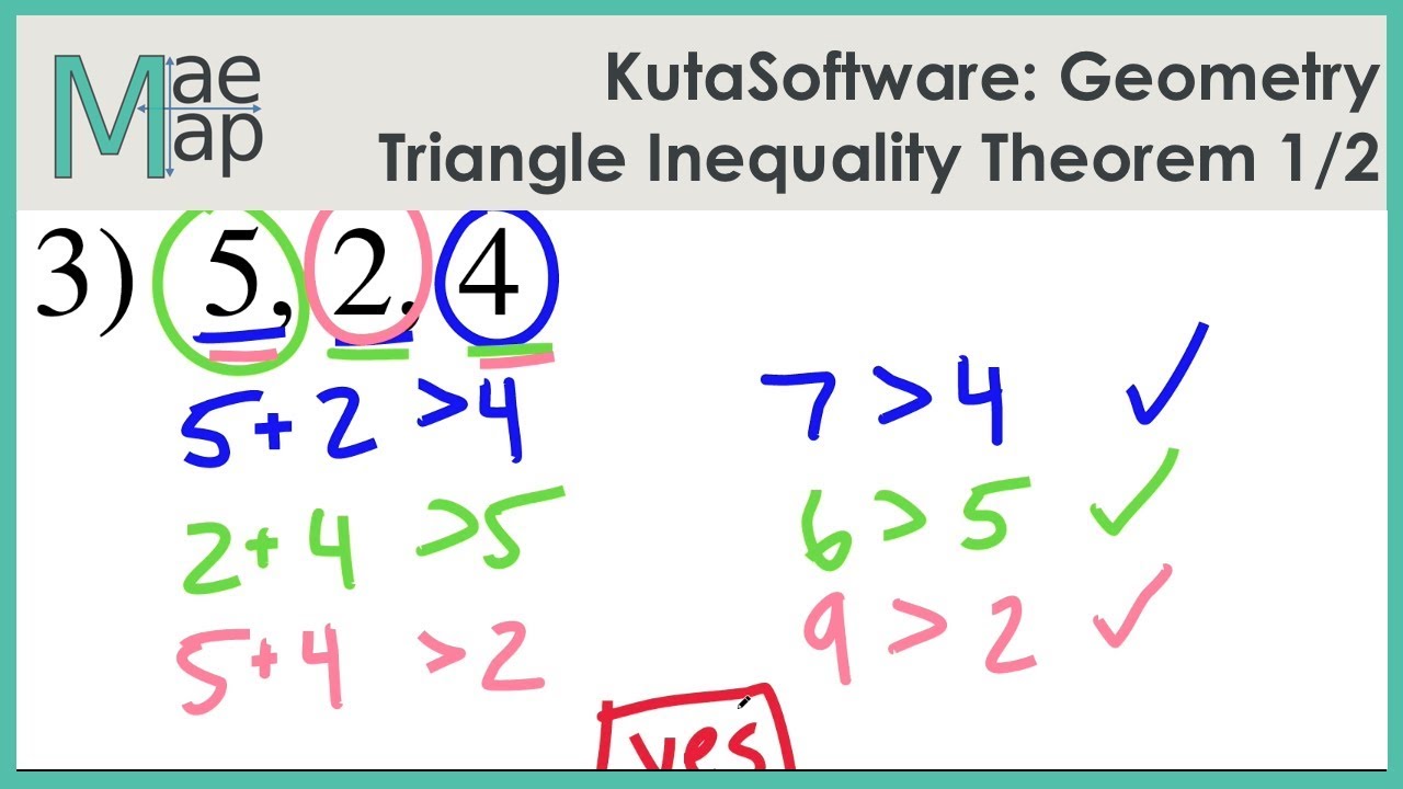 Kutasoftware Geometry Triangle Inequality Theorem Part 1 Youtube