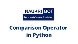 #4 Comparison Operator In Python