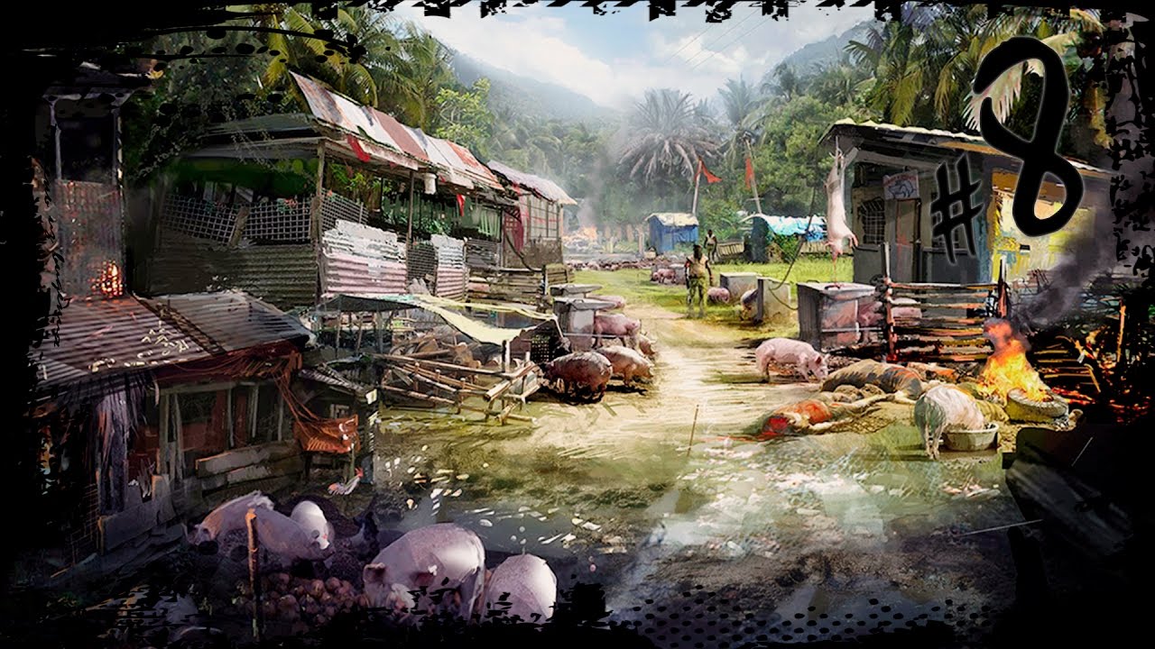Фар край чернильное чудовище. Far Cry 3 Art. Фар край 3 арт. Far Cry 3 Concept Art. Far Cry 3 деревня.