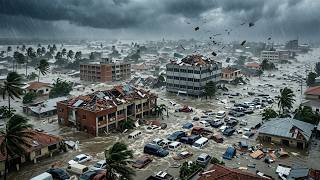 Chaos In Angola Today! Giant Flooding Like a Tsunami Swept Away Many Homes, Cars In Benguela