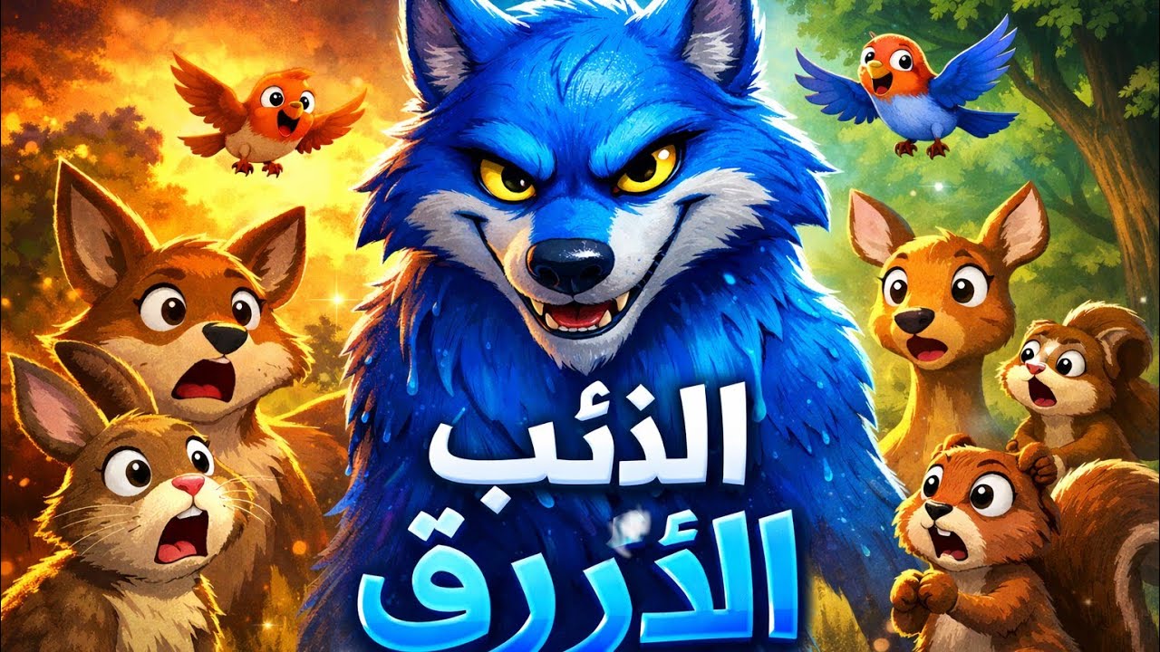 حواديت قبل النوم ـ قصص أطفال ـ رسوم متحركة -قصص كرتون ـ قصة الذئب الأزرق 💙🐺
