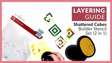 How to Ink Blend Shattered Cubes Builder Stencil Set (2 in 1) | Layering Guide