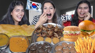 Guess The Countries Flag 🇮🇳 Food Challenge| Chocolate Momos, Dosa, Oreo Choco, Burger, French Fries