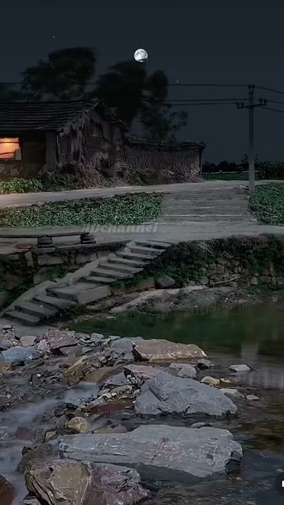 suasana malam desa yang damai