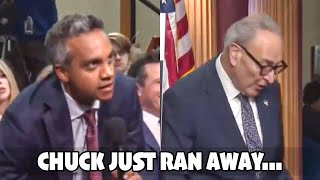 Chuck Schumer RUNS OFF THE STAGE After A Simple Reporter's Question