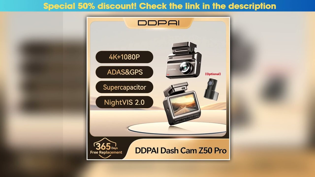 2025 New DDPAI Dash Cam Z50 Pro 4K UHD 3IPS Display Builtin GPS ADAS Dualchannel Car DVR WiFi 24H