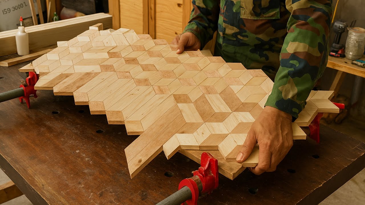 You Won’t Believe How This Carpenter Made a 3D Table From Waste Wood // Woodworking Repair