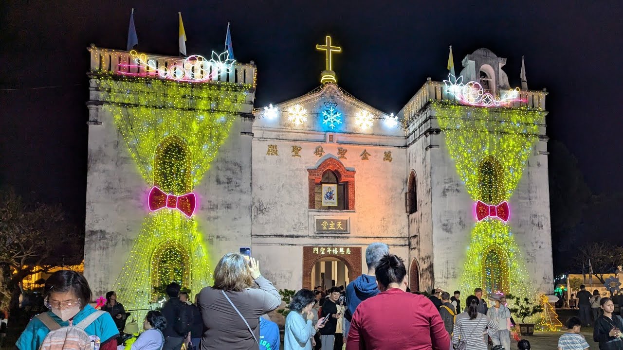 [夜間散策] 萬金聖母殿聖誕夜｜屏東最熱鬧的市集夜晚 I Wanjin Basilica on Christmas Eve