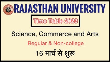 Rajasthan university ug time table 2023 || university of rajasthan time table 2023.