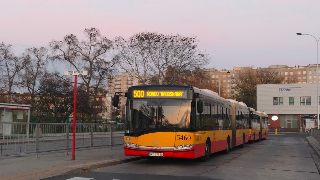 [500] MZA Warszawa - Przejazd Solaris Urbino 18 III #5460 na linii 500➡️Bródno-Podgrodzie