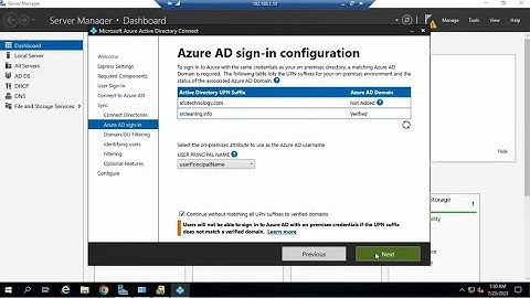 Setup On Premise Active Directory Sync to Office 365 and Azure Cloud