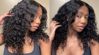 FACE-FRAMING LAYERED CUT WATER WAVE GLUELESS 4X4 CLOSURE LACE WIG INSTALL | Ft. Luvme Hair