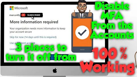 How to Turn off Multi Factor Authentication in office 365